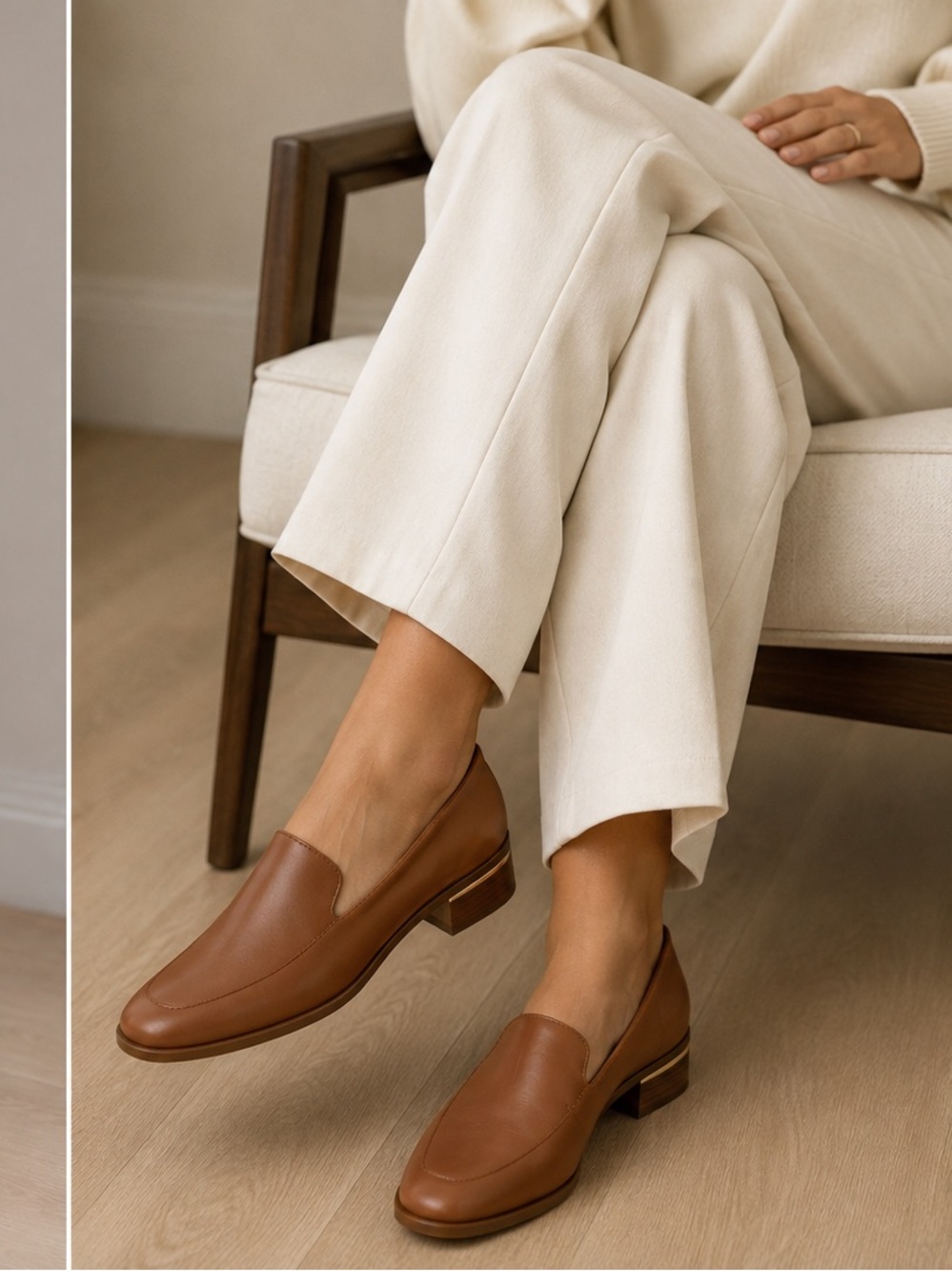 Franco Sarto Bocca Tobacco Brown Women's Tan Genuine Leather Slip-On Loafers
